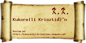 Kukorelli Krisztián névjegykártya